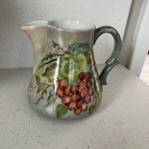 Hand-Painted Grape Ceramic Pitcher